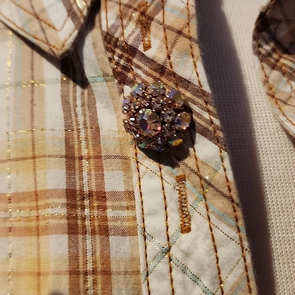 ARATTA  " ROUGH RIDER"Floral Embroidered Plaid Shirt - Picture 4 of 6